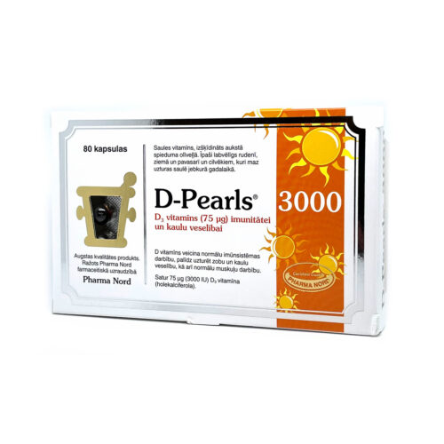 D-Pearls 3000 ( D3 vitamīns) 240 kapsulas ( liels, izdevīgs iepakojums)
